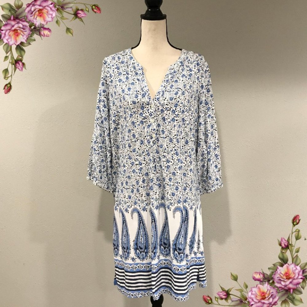 Old Navy paisley print long sleeve country style dress